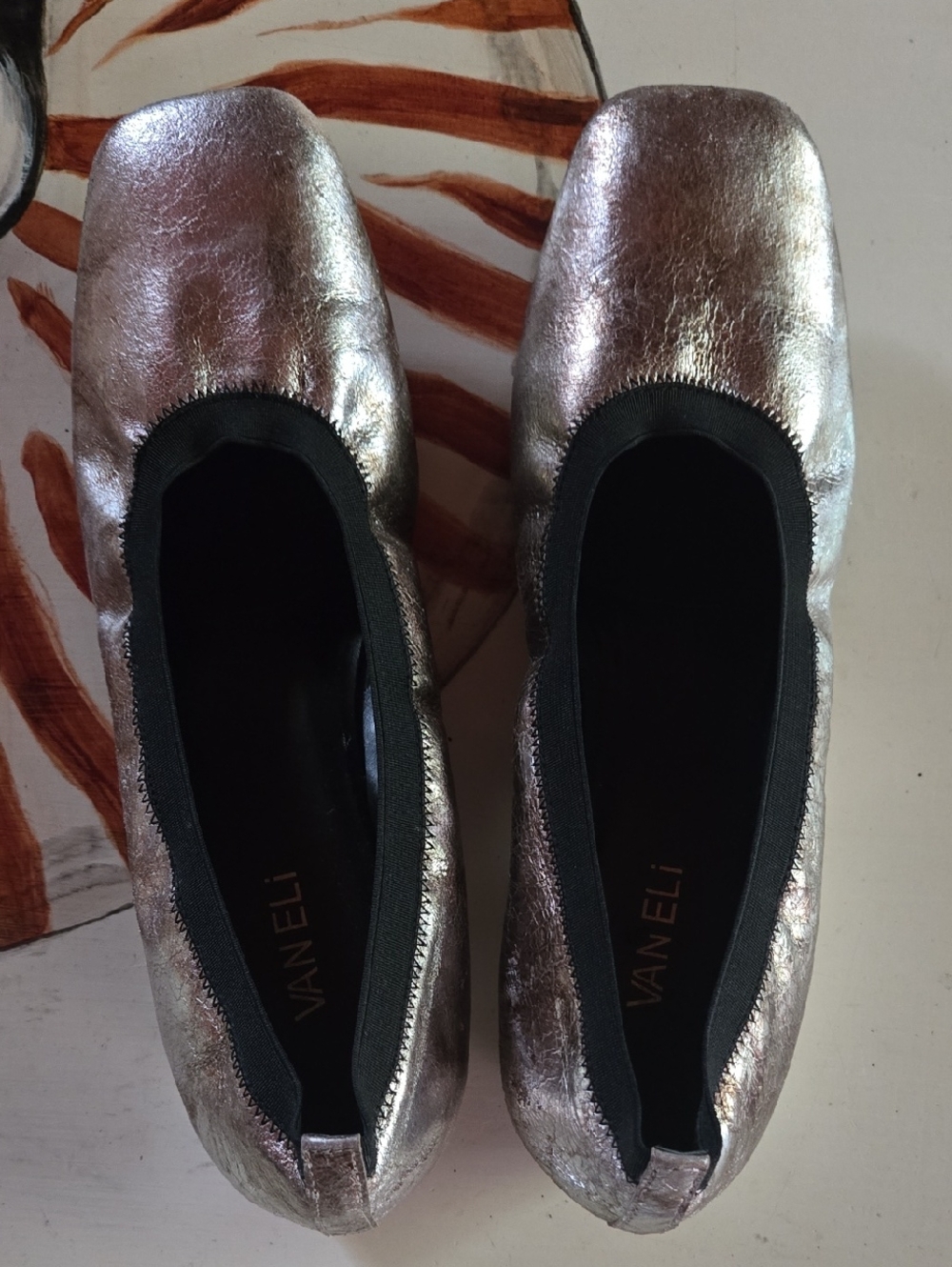 Van Eli Metallic Gold And Silver Demi Wedge Flat Size 11 - Picture 9 of 14